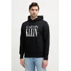 Bombažen pulover Calvin Klein Jeans moški, črna barva, s kapuco, J30J327520