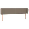 Vidaxl Vzglavje z ušesi taupe 183x23x78/88 cm blago