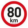 Speed limit sticker 80 km/h (20 cm)