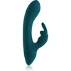 Playboy Rabbit - Vodoodporni vibrator z rogom za polnjenje (turkizna)