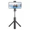 Selfie stick Techsuit S03 z Bluetooth daljincem in stabilnim stojalom, 68cm - črn