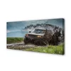 tulup.si Slika na platnu Auto field gore oblaki 120x60 cm