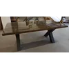 Casa Padrino country style dining table with glass top brown/black 200 cm - Rustic dining room furniture
