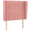 Vidaxl Vzglavje z ušesi roza 93x23x118/128 cm žamet