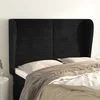 Vidaxl vidaXL Vzglavnik s krilci, črn 147x23x118/128 cm, žamet