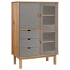 Vidaxl Visoka komoda OTTA rjava in siva 85x43x125 cm trdna borovina