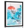 Plakat s paspartujem umetniška slika japonskega neba - 40x60 black
