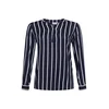 KAFFE CURVE Bluza Sida temno modra/bela
