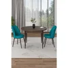 Hanah Home trpezarijski set Tor, sto i 2 stolice, ploča u dekoru drveta Baroque, tirkizna tkanina Babyface