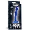 Flawless clear glass butt plug- blue