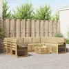 Setovi sofa 10 pcs Bijela i bež 59 x 59 x 37 cm Poliester