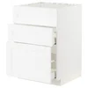 METOD / MAXIMERA Pod.element sudop. i 3front/2fioke, bela Enköping/bela im. drveta, 60x60 cm