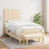 vidaXL Box spring postelja z vzmetnico krem 100x200 cm blago