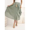 Kesi Włoski Womens cotton skirt with belt and ruffles khaki