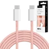 KRUGER&MATZ USB-C na USB-C kabl za brzo punjenje i prenos podataka, 60W, dužina 1,5 m, boja roza, model KM1271-1,5P