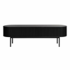 Črna TV omarica v hrastovem dekorju 48x160 cm Siena – Unique Furniture