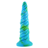 HiSmith HSD35 Awl Shape Silicone Dildo Suction Cup 10.12 Blue-Green