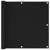 Balkonski zastor crni 90 x 500 cm HDPE