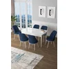 Hanah Home Set Trpezarijski sto i 6 stolica Zen, Plavo-beli