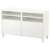 BESTA TV stalaža s vratima, bela/Lappviken/Stubbarp bela, 120x42x74 cm