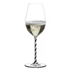 Kozarec Champagne Wine Glass Black and White Twisted Fatto a Mano Riedel