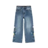 Desigual Kavbojke Flower moder denim/limona/petrol/roza
