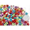 Plastčna perla srce 7 mm mm sarenosa crnim slovima