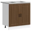 vidaXL vidaXL osnovni omarici za umivalnik Porto z umivalnikom rjava hrast 80x46x84,5 cm inženirski les, (22094874)