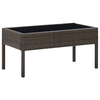 vidaXL Vrtna miza rjava 75x40x37 cm poli ratan