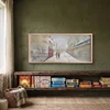 WallXpert uramljena MDF slika ARTSNTMDL12, zimska ulica na Monmartru sa pogledom na baziliku Sakre Ker, 33 x 70 cm