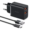 MCDODO CH-5072 SET ZIDNI PUNJAČ 12W PRO, DUAL TIP-C, Kabl 3A TIP-A NA C, 1m