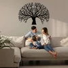 WallXpert metalni zidni ukras 5606, drvo sa razgranatom krošnjom, 75 x 53 cm, crni