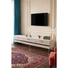 Hanah Home TV komoda Ilay, 180 cm, bela / travertin / srebrna