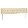 Vidaxl Vzglavje z ušesi krem 183x16x78/88 cm blago