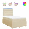 Vidaxl Box spring postelja z vzmetnico krem 120x190 cm blago