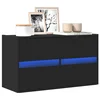 Zidni TV ormarić s LED svjetlima crni 80 x 31 x 45 cm