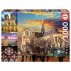 Puzzle Notre Dame Collage Educa 1000 dielov+lepidlo Fix puzzle od 11 rokov EDU18456
