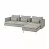 SÖDERHAMN Sofa 4-sed, s lenjivcem/Viarp bež/smeđa