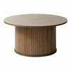 Rjava okrogla mizica v hrastovem dekorju o 90 cm Nola – Unique Furniture