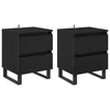 vidaXL vidaXL Nočna omarica 2 pcs Črni hrast 40 x 35 x 50 cm Konstruiran les, (5000091678)