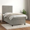 vidaXL Box spring postelja z vzmetnico svetlo siv 90x190 cm žamet