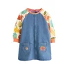Next Obleka kremna / moder denim / zelena / oranžna