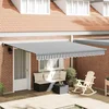 Vidaxl Zložljiva tenda antracit in bela 4x3 m blago in aluminij
