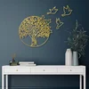 Wallity Zidna dekoracija Tree And Birds 4, 61x56 cm, Zlatne boje