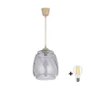Brilagi - LED luster na sajli R GLASS 1xE27/60W/230V prečnik 26 cm bež/dimljeno-siva