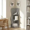 Kutna polica Siva sonoma 34 x 33 x 102 cm Konstruirano drvo