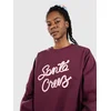 Santa Cruz Ribbon Script Front Crew Sweater dark cherry