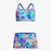 Speedo PRINT RACERBACK 2PC LTBLU/PNK