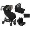 KikkaBoo Kolica Selina premium 3in1 set sa I-SIZE autosedištem i tvrdom korpom Black (KKB11256)