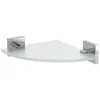 X-SQUARE steklena polica vogal, četrtkrožna 200x200 mm, krom/matno steklo - Chrome - 220x55x220 mm - Sapho - X-SQUARE - Medenina; steklo - 220 - Polica: vogal - Kvadratni - 220 - 55 - 220 - 14
